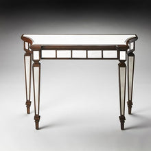Bungalow Mercer – Radiant Silver Console Table – Luxury Entryway & Hallway Accent with Geometric Design