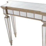 Bungalow Mercer – Radiant Silver Console Table – Luxury Entryway & Hallway Accent with Geometric Design