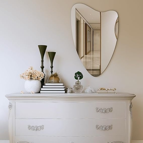BUNGALOW MERCER – Modern Asymmetrical Wall Mirror | Unique Organic Shape Mirror for Entryway, Bedroom & Living Room Décor