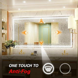 Bungalow Mercer – Luxury Rectangular LED Wall Mirror with Touch Sensor & Soft Glow Lighting – Modern Bathroom & Vanity Accent