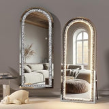 Bungalow Mercer – Crystal Frame Full Length LED Mirror with Touch Control, 3 Lighting Modes & Adjustable Stand for Bedroom, Dressing & Makeup Studios