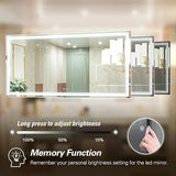 Bungalow Mercer – Luxury Rectangular LED Wall Mirror with Touch Sensor & Soft Glow Lighting – Modern Bathroom & Vanity Accent