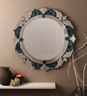 Round Blue Venetian Mirror