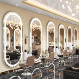 Bungalow Mercer – Standing & Wall Mounted Oval LED Dressing Mirror with 3 Light Temperatures, Dimmable Touch Control & Minimalist Silver Frame