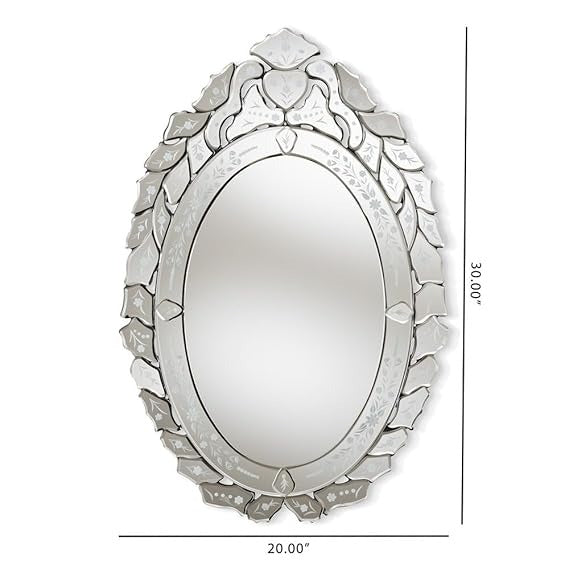 BUNGALOW MERCER – Luxury Venetian Oval Mirror | Vintage-Inspired Wall Accent for Living Room, Bedroom & Entryway