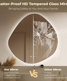 Bungalow Mercer-Dib Brun Frameless Lighted Bathroom Mirror Anti-Fog LED Wall Mirror