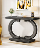 Jet Black Modern Console Table for Entryway or Living Room, Sleek Wood Finish (40″ L × 12″ D × 31″ H )