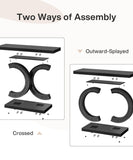 Jet Black Modern Console Table for Entryway or Living Room, Sleek Wood Finish (40″ L × 12″ D × 31″ H )