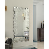 Bungalow Mercer – Luxury Modern Rectangular Wall Mirror with Layered Silver Beveled Frame