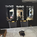 Bungalow Mercer – Luxury Modern Rectangular Wall Mirror with Layered Silver Beveled Frame