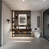 BUNGALOW MERCER – Rectangular LED Bathroom Mirror with Touch Sensor, Dimmable Lighting & Anti-Fog Function