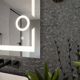 BUNGALOW MERCER – Rectangular LED Bathroom Mirror with Touch Sensor, Dimmable Lighting & Anti-Fog Function