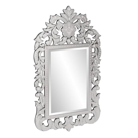 BUNGALOW MERCER Venetian Wall Mirror – Silver Ornate Design for Modern Bedroom & Living Room