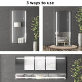 BUNGALOW MERCER – Full-Length LED Mirror with Vertical Light Strips | Wall-Mounted or Standing Vanity Mirror for Bedroom & Dressing Room