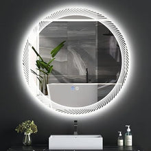 BUNGALOW MERCER – Round LED Bathroom Mirror with Backlit Design, Dimmable Touch Sensor & Anti-Fog Feature