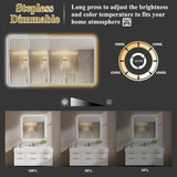 BUNGALOW MERCER – Square Aluminum Frame LED Mirror | 3-Color Dimmable Light, Defogger & Modern Bathroom Design