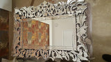 Gallery Venetian Wall Mirror with MDF Frame, Free Bangle Stand &amp; Labyrinth Design, Silver Finish (36" x 48")