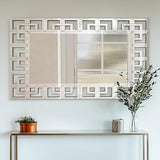 Bungalow Mercer – Large Rectangular Wall Mirror with Geometric Beveled Frame – Elegant Decorative Accent for Living Room, Bedroom & Entryway