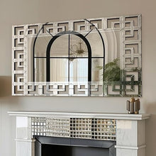 Bungalow Mercer – Large Rectangular Wall Mirror with Geometric Beveled Frame – Elegant Decorative Accent for Living Room, Bedroom & Entryway