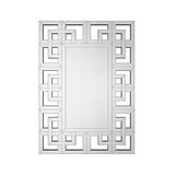 Bungalow Mercer – Modern Rectangular Wall Mirror with Layered Silver Beveled Glass Frame – Elegant Statement Accent